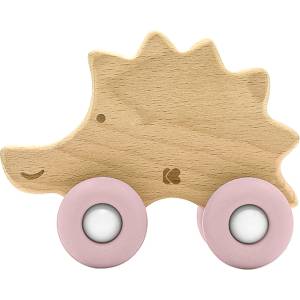 Kikkaboo Играчка дървена с чесалка Hedgehog Pink (31201010243) - tary