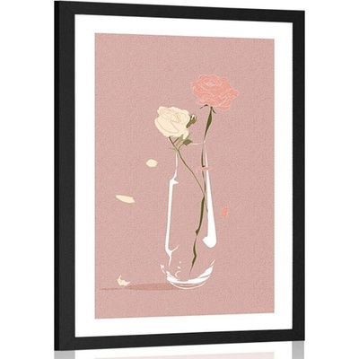 Plakát s paspartou nádherné květiny ve váze - 40x60 silver