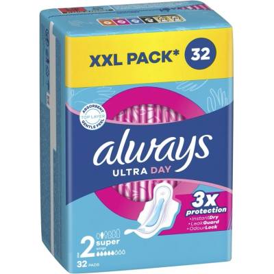 Always Дамски превръзки с крилца Always Ultra - Super Plus, 32 броя