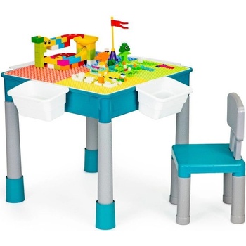 Eco Toys drevený nábytok pre deti súprava stôl + 2 stoličky