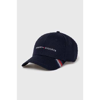 Tommy Hilfiger Памучна шапка с козирка Tommy Hilfiger в тъмносиньо с апликация AM0AM12532 (AM0AM12532)