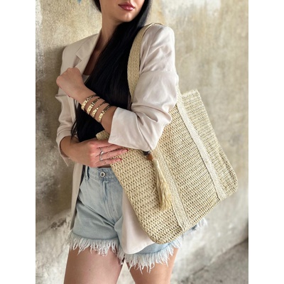 Béžová shopper kabelka na rameno