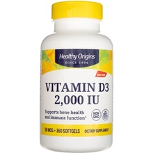 Healthy Origins Vitamín D3 2000 IU 360 mäkkých gélov