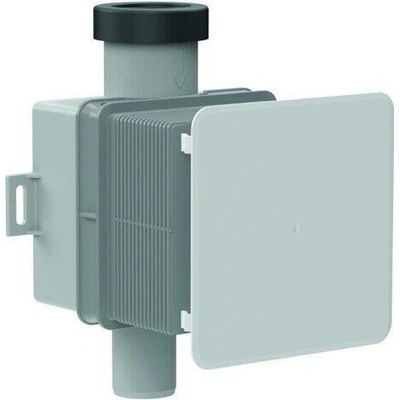 HL podomítková zápachová uzávěrka ke klimatizačním jednotkám DN32 - 100x100 mm, kryt bílý 110x110 mm HL138N