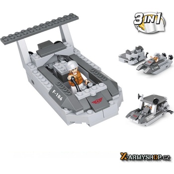 Sluban B0537D Aircraft Carrier Vyloďovací člun 3v1