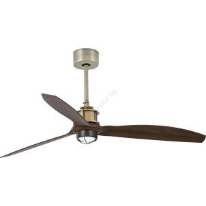 Faro Barcelona FARO 33398WT1N-LED вентилатор с димер JUST FAN M 16W/230V диаметър 128 cm кафяв/месинг WT + дистанционно управление (FA33398WT1N)