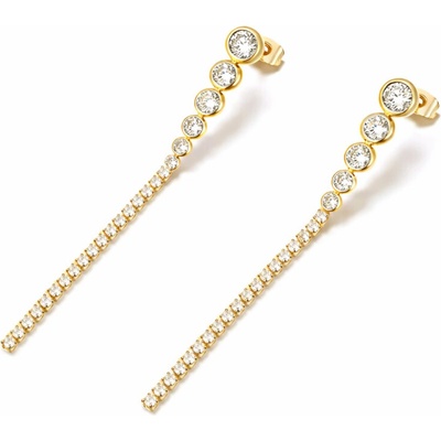Victoria Filippi Stainless Steel Náušnice se zirkony Juliette Gold - chirurgická ocel E-E24150/15 Zlatá