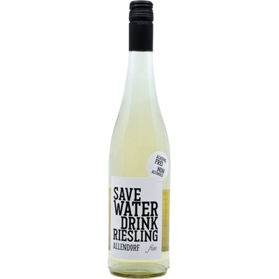 Allendorf Save water drink Riesling free 2022 0% 0,75 l (holá láhev)