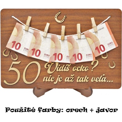 Drevená tabuľka k narodeninám so stojanom - Podkova