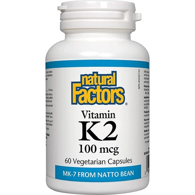 Natural Factors Vitamin К2, 100 mcg, 60 капсули, Natural Factors (1294 NF)
