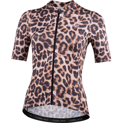 Nalini Дамска фланелка с къс ръкав за колоездене Nalini Women's Animal Jersey Cycling jersey - Leopard - размер XXL (156-2581-0116)