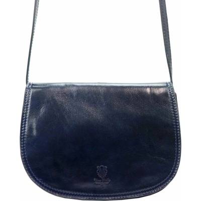 Dámska kožená kabelka Florence 5512 v tmavomodrej farbe crossbody z prírodnej kože
