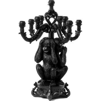 Seletti Свещник Burlesque 3 Monkeys голям черен (14874NER)