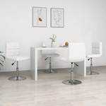 vidaXL Трапезни столове, 4 бр, бели, изкуствена кожа (334189)