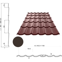 Ruukki Taškové tabule 30 Monterrey Tmavě hnědá 1 m²