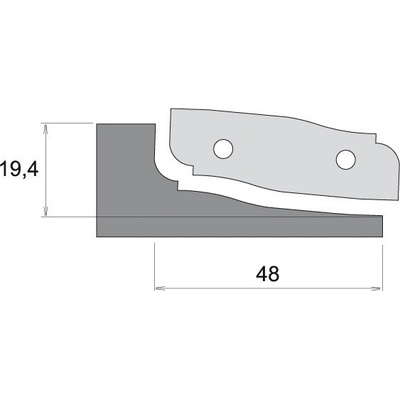 Profilový nůž pro výplňovou frézu F631 - typ B, spodní braní