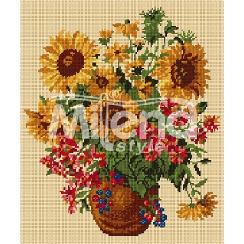 Milena Style Букет от слънчогледи - гоблен със схема конци dmc 1: 1