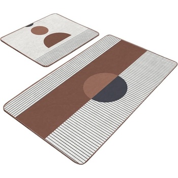 Mila Home Бяло-кафяви изтривалки за баня в комплект от 2 бр. 60x100 cm - Mila Home (Bathmat-2li-Set337)