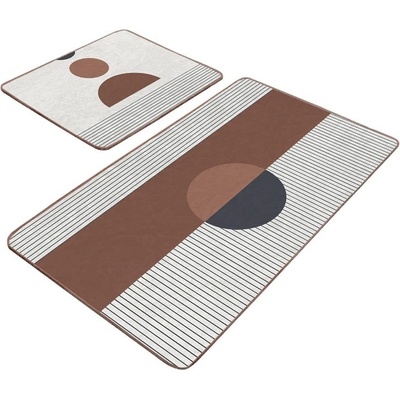 Mila Home Бяло-кафяви изтривалки за баня в комплект от 2 бр. 60x100 cm - Mila Home (Bathmat-2li-Set337)