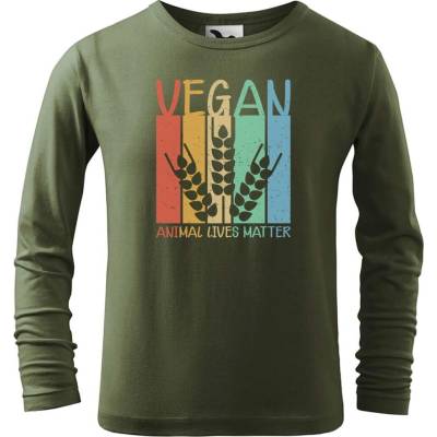 Dobrý triko Dětské bavlněné triko Vegan Khaki