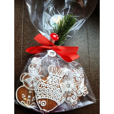 Meduňka pekařství perníkářství Zdobený perník vánoční mix (3ks v sáčku) bez barviv 40 g – Zboží Dáma