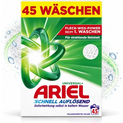 Ariel Schnell Auflösend Universal+ prací prášek 2,475 kg 45 PD