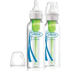 Dr. Brown's Стъклени шишета Dr. Brown's Natural Flow Options+ Narrow, 2 броя, 250 ml (72239321355) - ozone