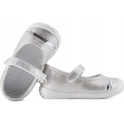 Kornecki 6066 dívčí balerínky polobotky stříbrné