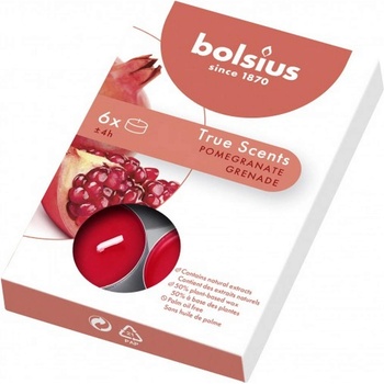 Bolsius 6 бр. чаени свещи Bolsius с аромат на нар (TRU-PB15-15-ROD-TS)