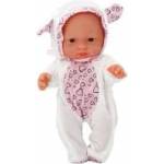 LEAN Toys Small Baby Doll, White Clothes, Hat, Bow, Ears