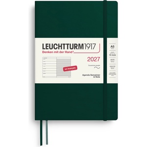 Leuchtturm1917 Weekly Calendar 2027 Medium (A5) with Notebook - Forest Green - January-December 2027 - 400392 (400392)