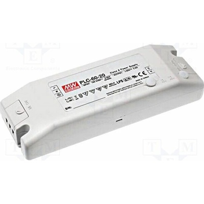 MEAN WELL PLC-60-48 Napájecí zdroj: spínaný; LED; 62,4W; 48VDC; 1,3A; 90÷264VAC; IP20