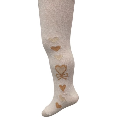 detské pančuchy dievča maslové so zlatými srdiečkami