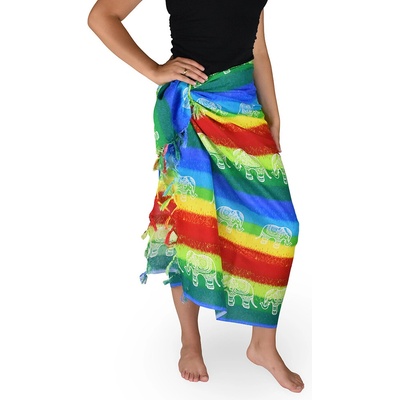 Thajsko Sarong Pareo BUN slonia dúha rasta pruh