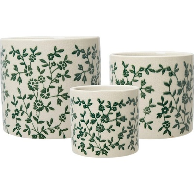 Wikholmform Kvetináče WILHELMINA 15/12/10cm SET/3ks bielo-zelené