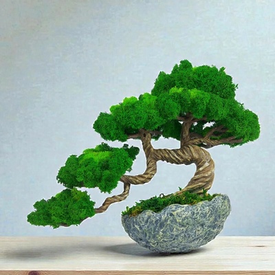 Machový Bonsaj 36×30 cm. – stabilizovaný bonsaj do interiéru