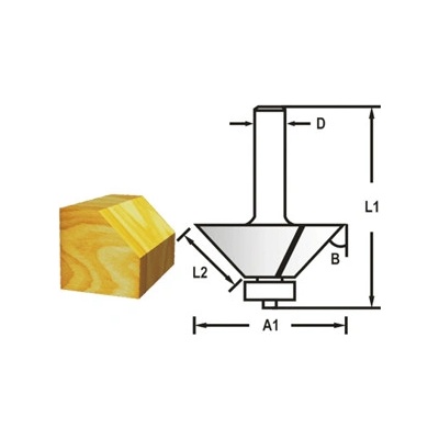 Makita D-48670 hranová fréza s ložiskem 8 mm