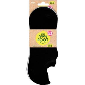 AGIVA Комплект къси дамски чорапи Agiva Happy Foottopia, памук, бяло, черно, сиво, 3 бр. , Бял, размер 35-38 / 39-42 (AGIVA-081)