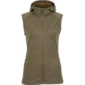 Stoic Дамски вълнен елек Stoic Women's MerinoFleece270 KuolpaLightSt. Vest Hood Merino vest - Olive Green - размер 3XL (132-1581-0317)