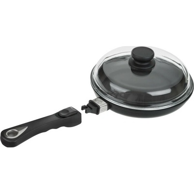 AMT Gastroguss Indukční titanová pánev 24 cm x 4 cm s odnímatelnou rukojetí a s poklicí