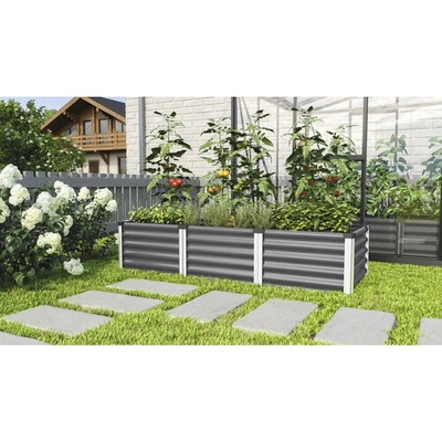 Vitavia Linus Vyvýšený záhon In&Out 401 S 185x65x40 cm plechový sivý