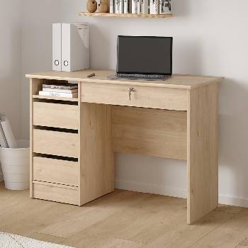 Бюро Function Plus с чекмедже и метални крака Jackson Hickory