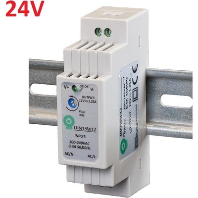 POS, Napájecí zdroj na DIN lištu 15W 24V, DIN15W24