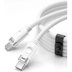 ORICO Здрав кабел с въжена оплетка и бързо зареждане за устройства с USB-C порт - Orico USB-C to USB-C Fast Charging Cable 60W (100 см) (бял) (CDX)