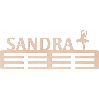 ČistéDřevo Dřevěný věšák na medaile balet Zvolte Žena