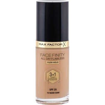 Max Factor Facefinity 3 in 1 tekutý make-up s uv ochranou SPF20 70 Warm Sand 30 ml