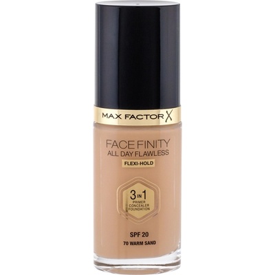 Max Factor Facefinity 3 in 1 tekutý make-up s uv ochranou SPF20 70 Warm Sand 30 ml