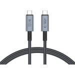 Tech-Protect Кабел USB -C / USB-C 4.0 240W Power Delivery и поддръжка на 8K 100см - Tech-Protect Ultraboost Max - Сив (5906302308989)