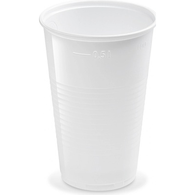 ECONOMY Poháre plastové 500ml biele