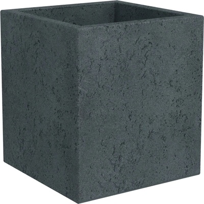 Scheurich kvetináč Stony Black, plastový 28,5 cm, čierny